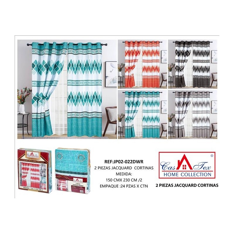 Cortinas Jacquard Casatex (2 Piezas)