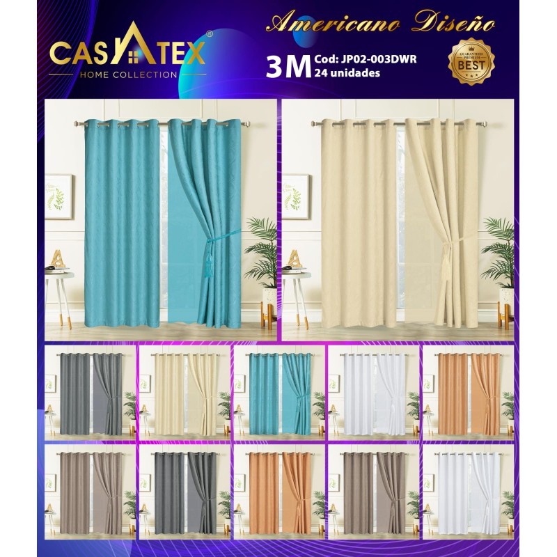 Cortinas Americano Diseño con Tul (Calidad 3M)